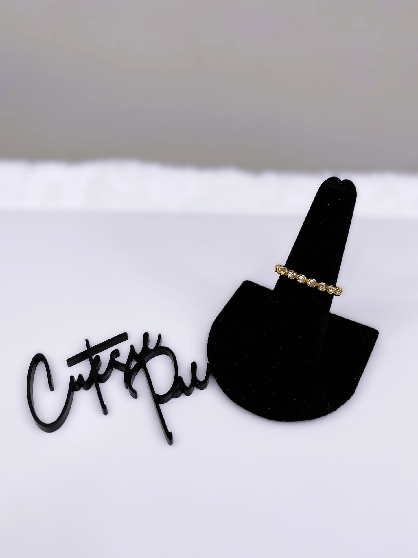 Round Eternity Stacking Ring | Clear or Black CZ | 18K Gold PVD | 316L Stainless Steel