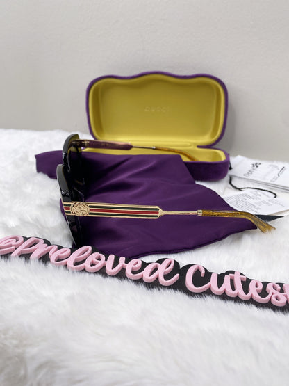 Authentic Gucci GG0281SA 001 Black Gold Sunglasses | Includes Gucci Case | 51-21-150