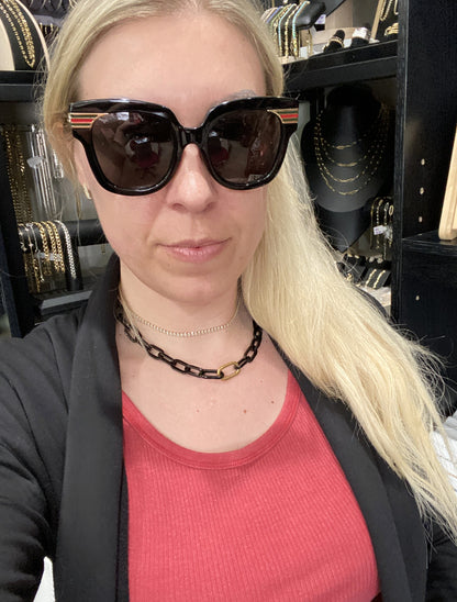 Authentic Gucci GG0281SA 001 Black Gold Sunglasses | Includes Gucci Case | 51-21-150