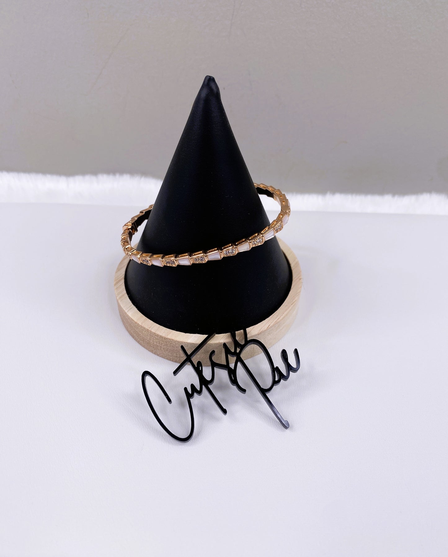 Tapered Scale Bangle | Premium Gold Plated