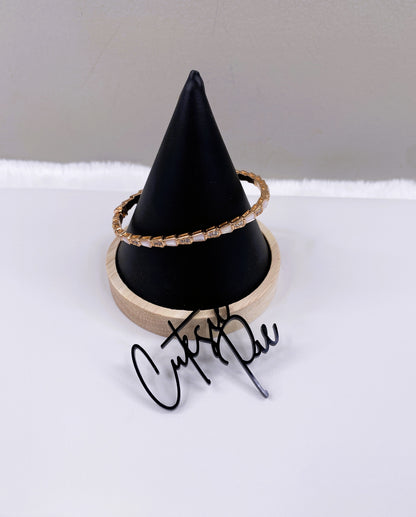 Tapered Scale Bangle | Premium Gold Plated