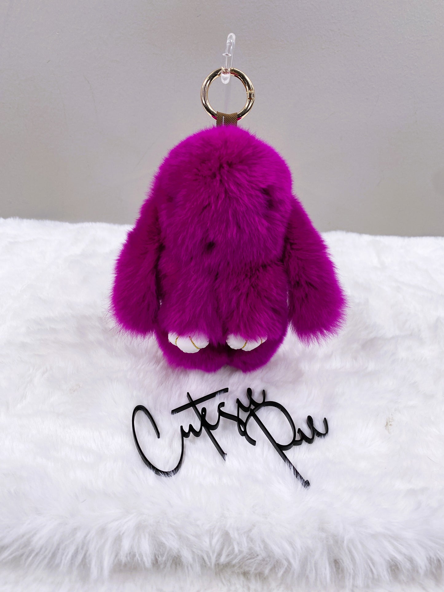 Fluffy Bunny Bag Charm Keychain | Assorted Colors | Bag Charm & Keychain Accessory