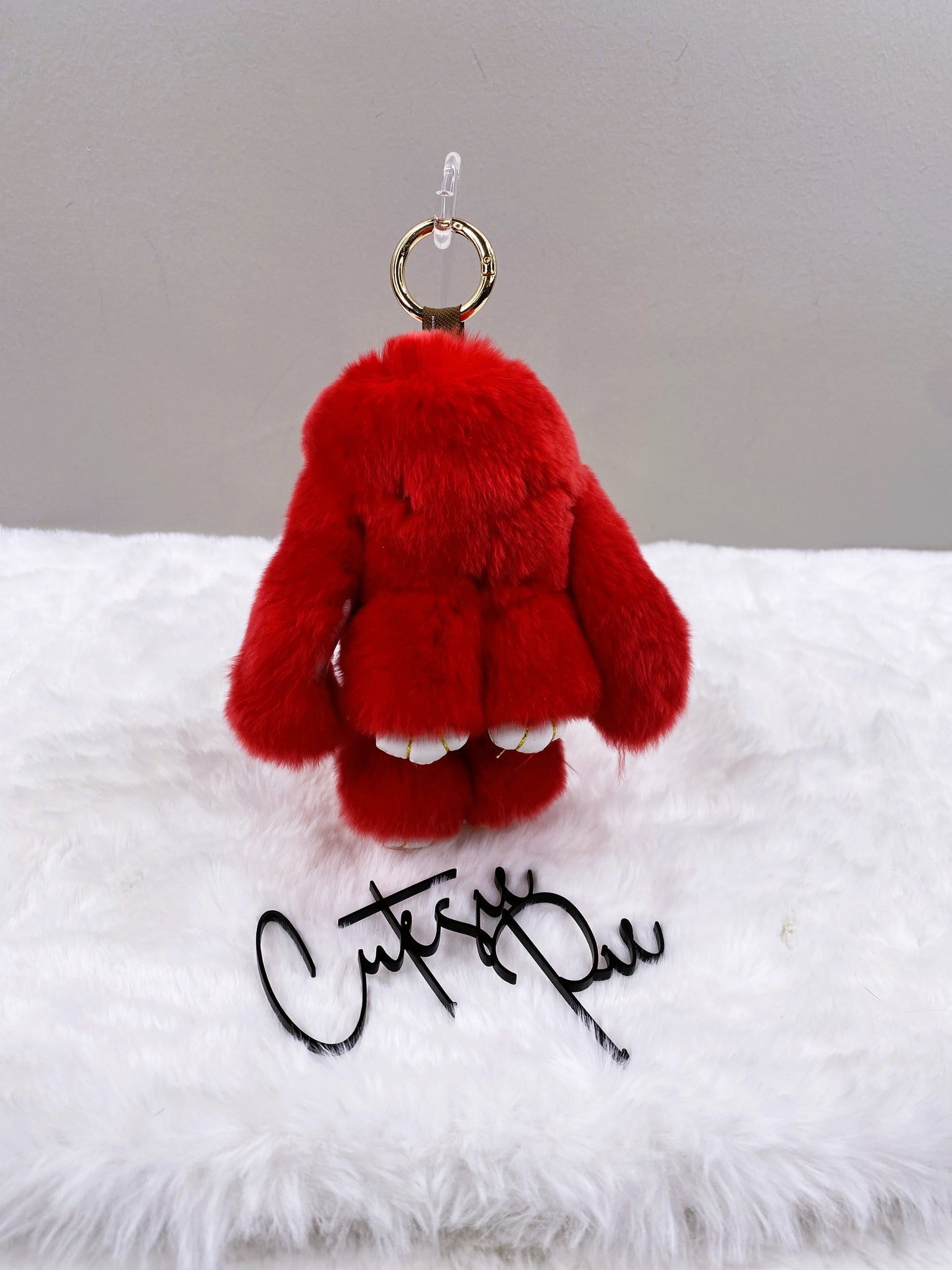Fluffy Bunny Bag Charm Keychain | Assorted Colors | Bag Charm & Keychain Accessory