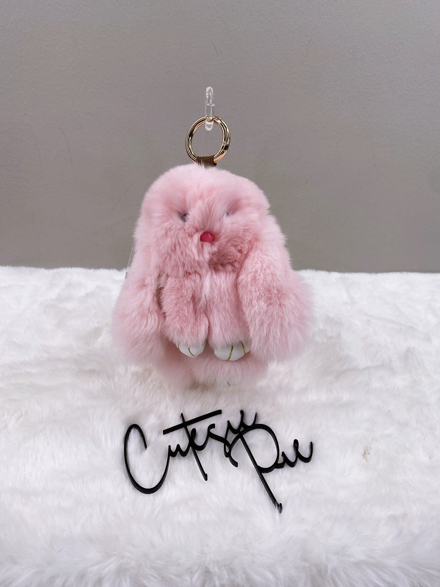 Fluffy Bunny Bag Charm Keychain | Assorted Colors | Bag Charm & Keychain Accessory
