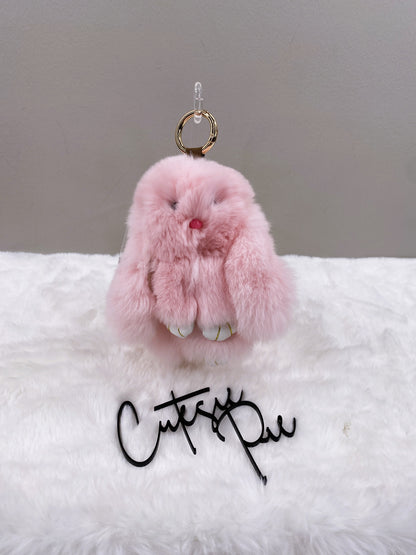 Fluffy Bunny Bag Charm Keychain | Assorted Colors | Bag Charm & Keychain Accessory