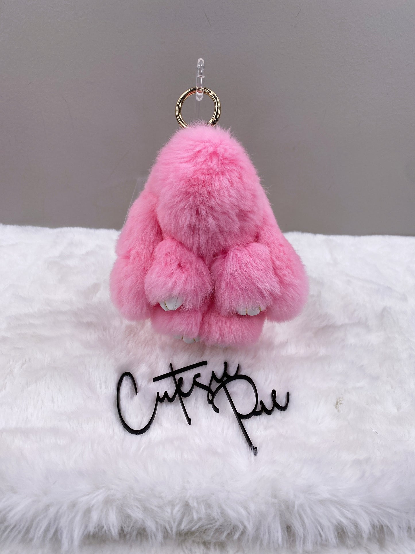 Fluffy Bunny Bag Charm Keychain | Assorted Colors | Bag Charm & Keychain Accessory