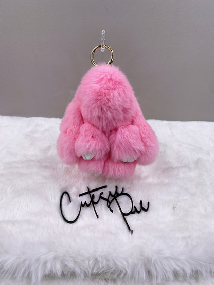 Fluffy Bunny Bag Charm Keychain | Assorted Colors | Bag Charm & Keychain Accessory