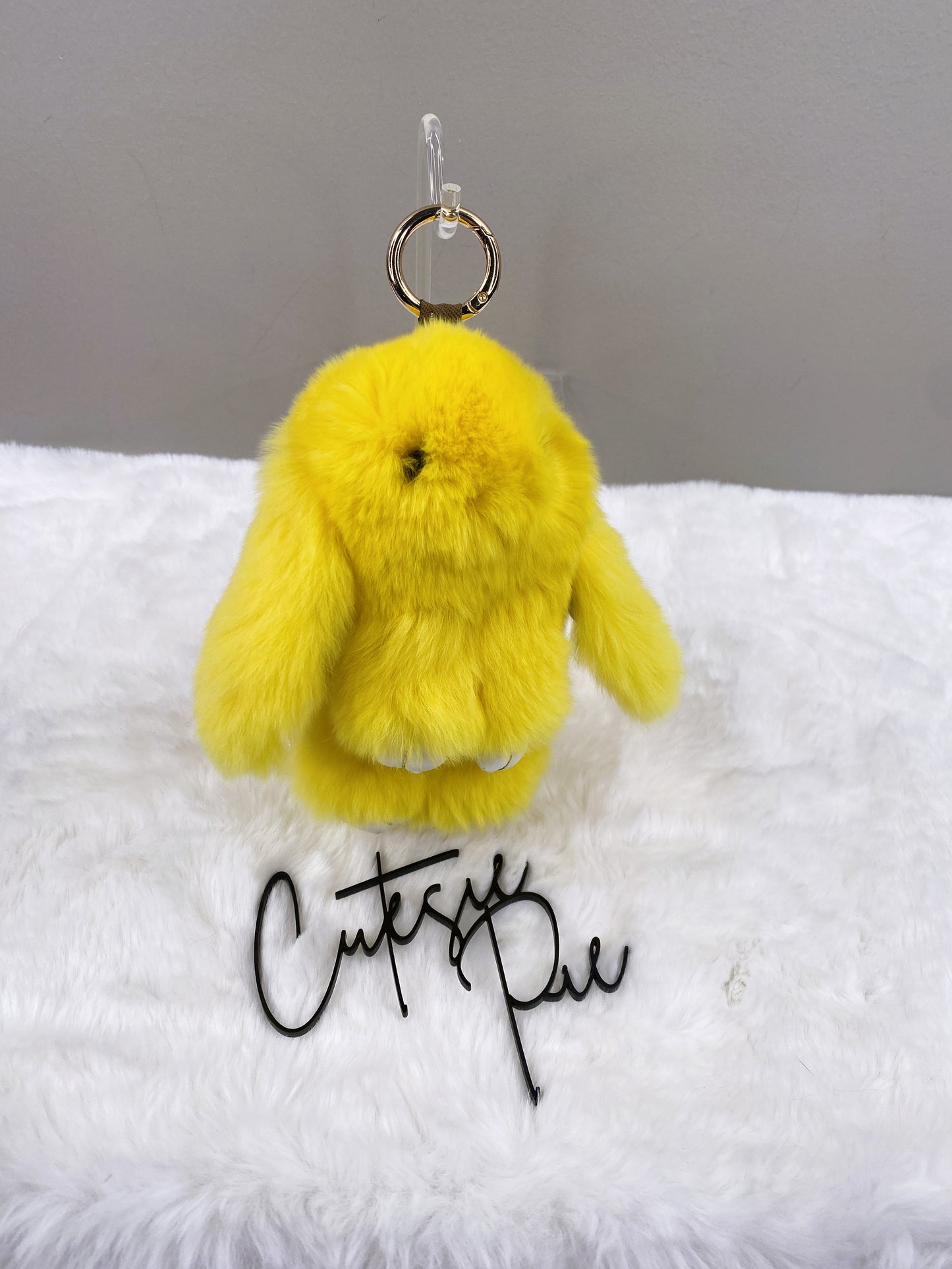 Fluffy Bunny Bag Charm Keychain | Assorted Colors | Bag Charm & Keychain Accessory
