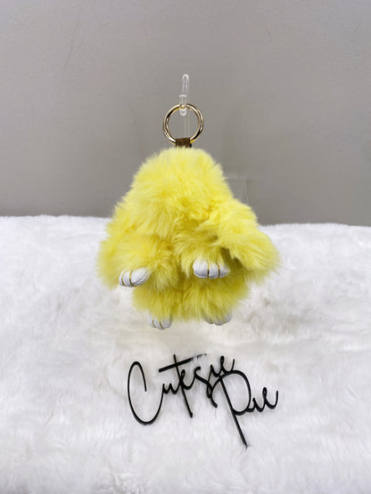 Fluffy Bunny Bag Charm Keychain | Assorted Colors | Bag Charm & Keychain Accessory