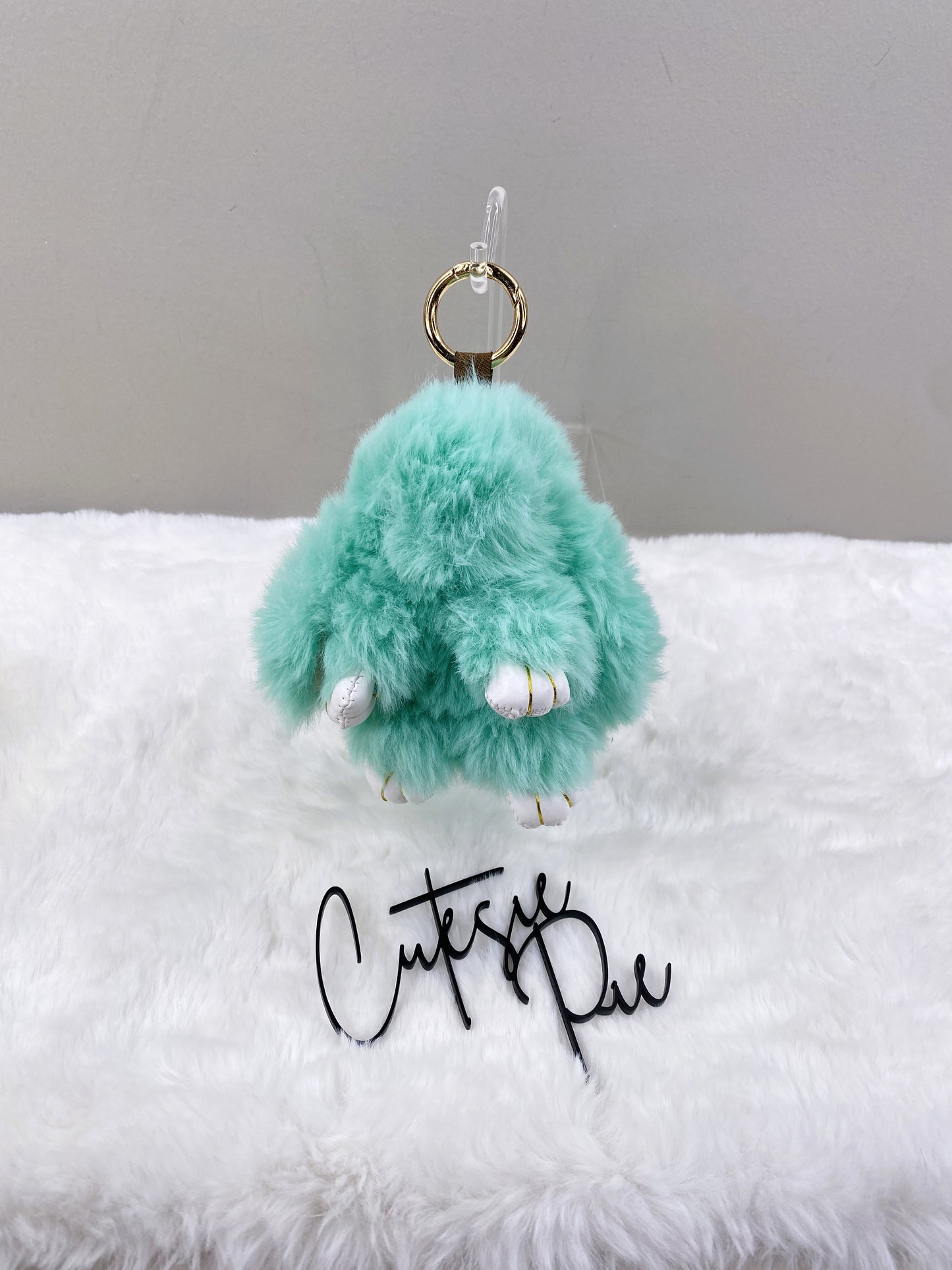 Fluffy Bunny Bag Charm Keychain | Assorted Colors | Bag Charm & Keychain Accessory
