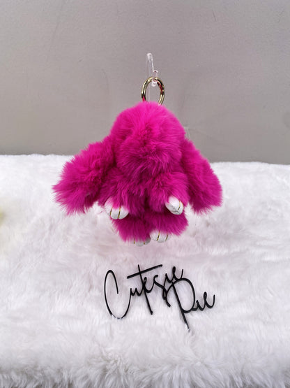 Fluffy Bunny Bag Charm Keychain | Assorted Colors | Bag Charm & Keychain Accessory