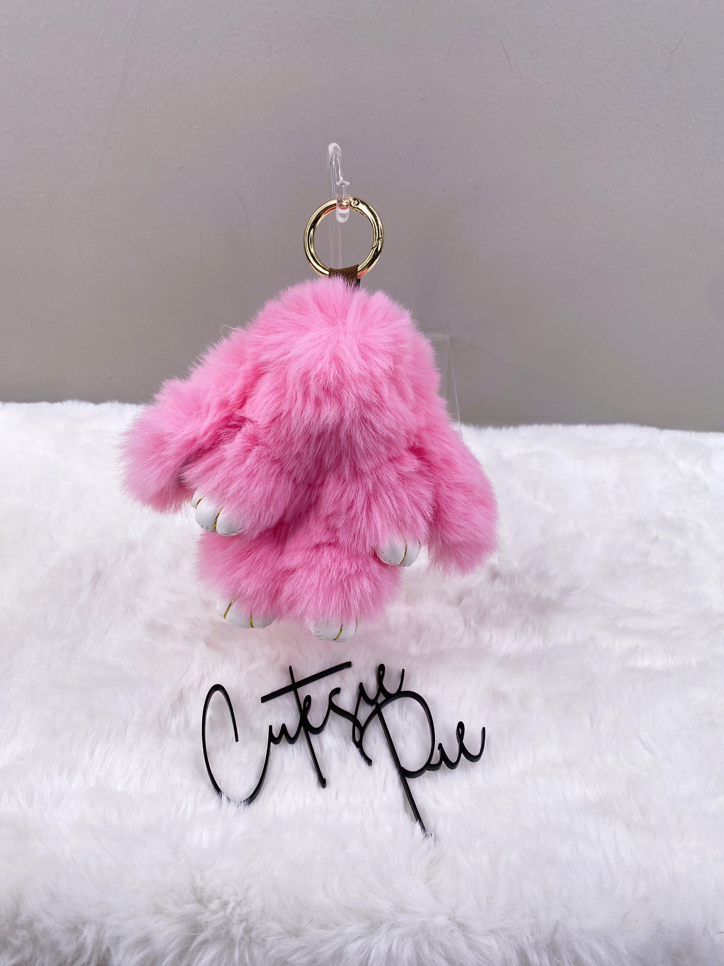 Fluffy Bunny Bag Charm Keychain | Assorted Colors | Bag Charm & Keychain Accessory