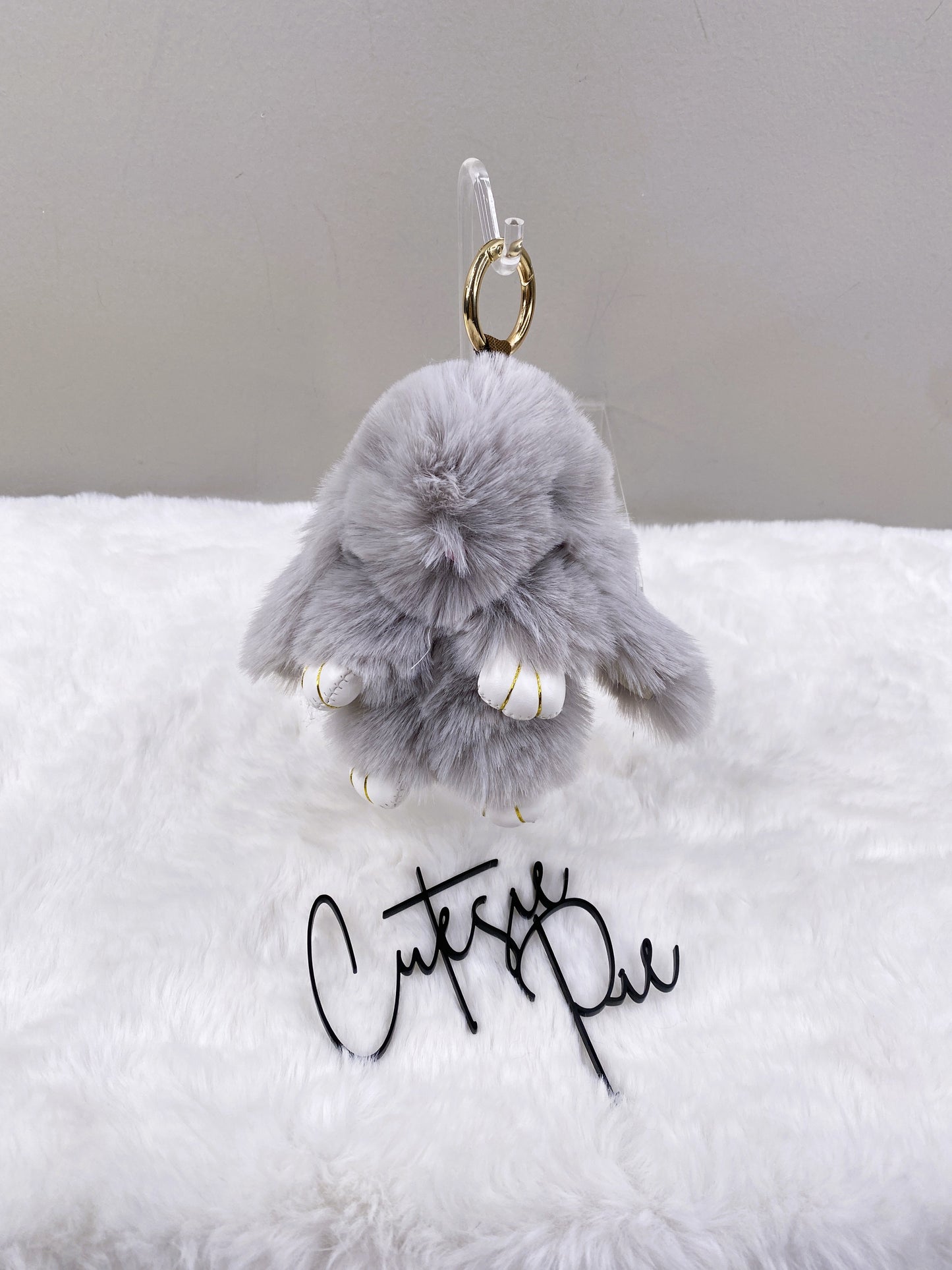 Fluffy Bunny Bag Charm Keychain | Assorted Colors | Bag Charm & Keychain Accessory
