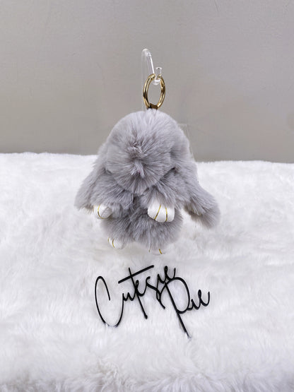 Fluffy Bunny Bag Charm Keychain | Assorted Colors | Bag Charm & Keychain Accessory