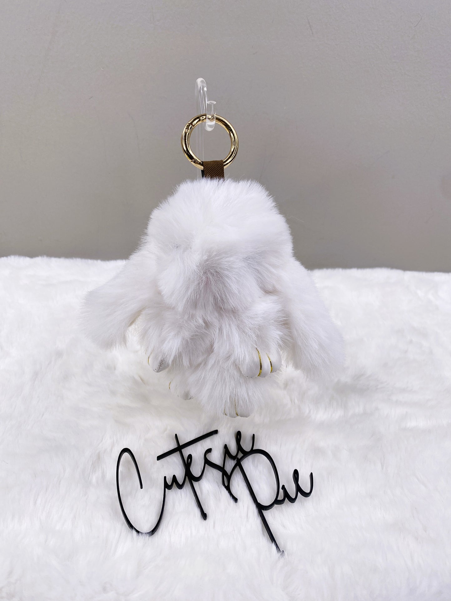Fluffy Bunny Bag Charm Keychain | Assorted Colors | Bag Charm & Keychain Accessory