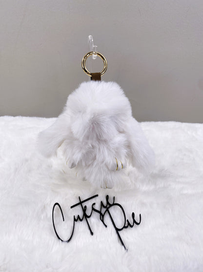 Fluffy Bunny Bag Charm Keychain | Assorted Colors | Bag Charm & Keychain Accessory