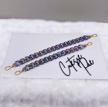 Iridescent Rainbow Chain Strap | Purse Chain, Phone Chain & Bag Charm Accessory