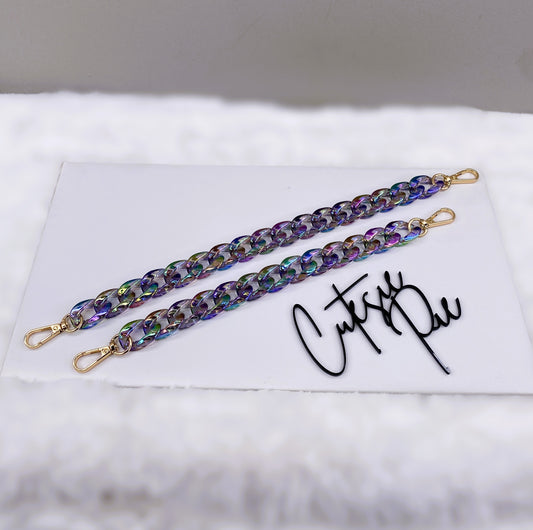 Iridescent Rainbow Chain Strap | Purse Chain, Phone Chain & Bag Charm Accessory