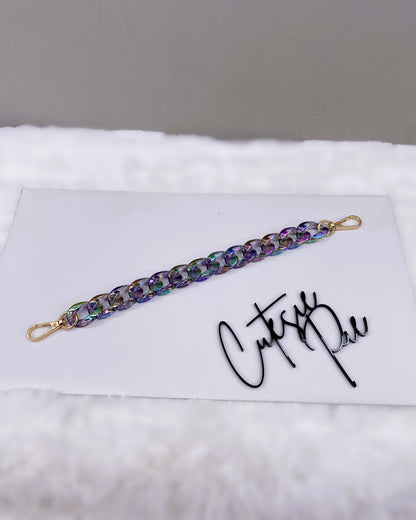 Iridescent Rainbow Chain Strap | Purse Chain, Phone Chain & Bag Charm Accessory