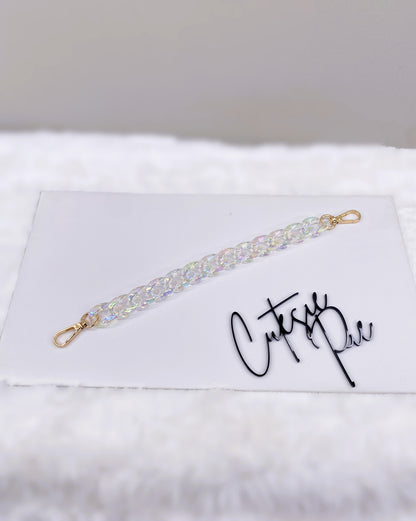 Iridescent Clear Chain Strap | Phone Chain, Bag Charm & Keychain Accessory