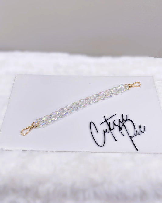 Iridescent Clear Chain Strap | Phone Chain, Bag Charm & Keychain Accessory