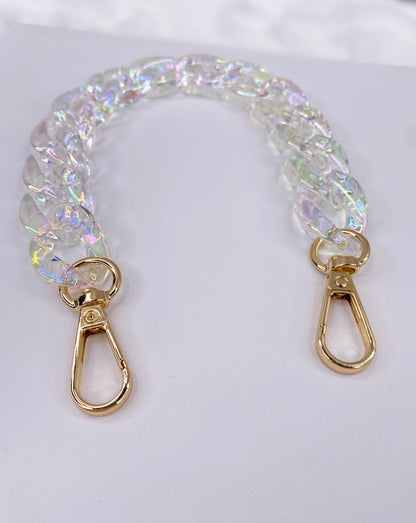 Iridescent Clear Chain Strap | Phone Chain, Bag Charm & Keychain Accessory