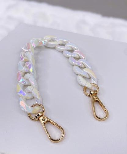 Iridescent White Chain Strap | Phone Chain, Bag Charm & Keychain Accessory