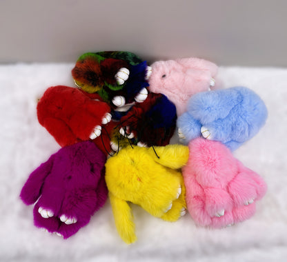 Fluffy Bunny Bag Charm Keychain | Assorted Colors | Bag Charm & Keychain Accessory