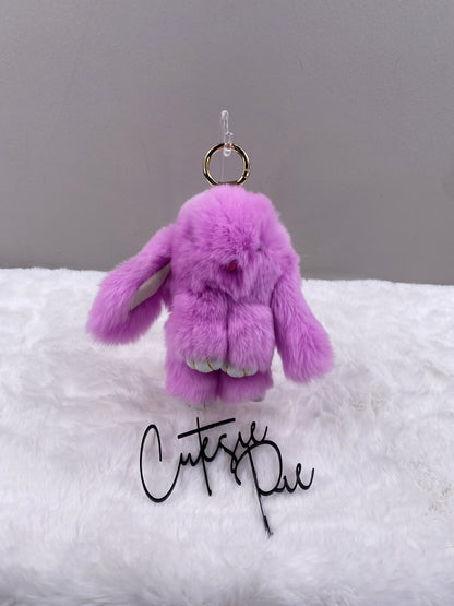 Fluffy Bunny Bag Charm Keychain | Assorted Colors | Bag Charm & Keychain Accessory