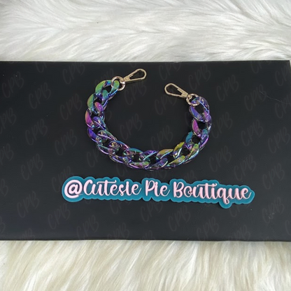 Bag Charm / Purse Chain / Handbag Accessories / Strap / Cellphone Chain - IRIDESCENT RAINBOW