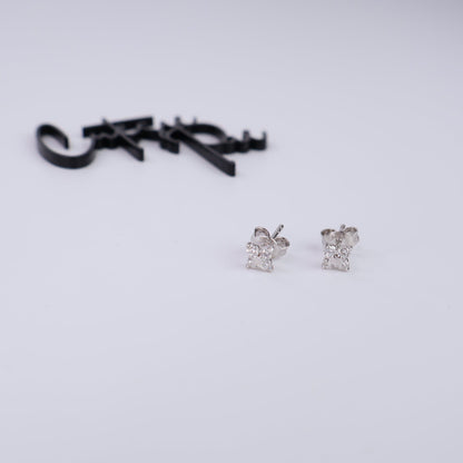 Lab-Grown Diamond Bloom | Flower Stud Earrings | 5MM | Rhodium-Plated Sterling Silver | Certificate Included