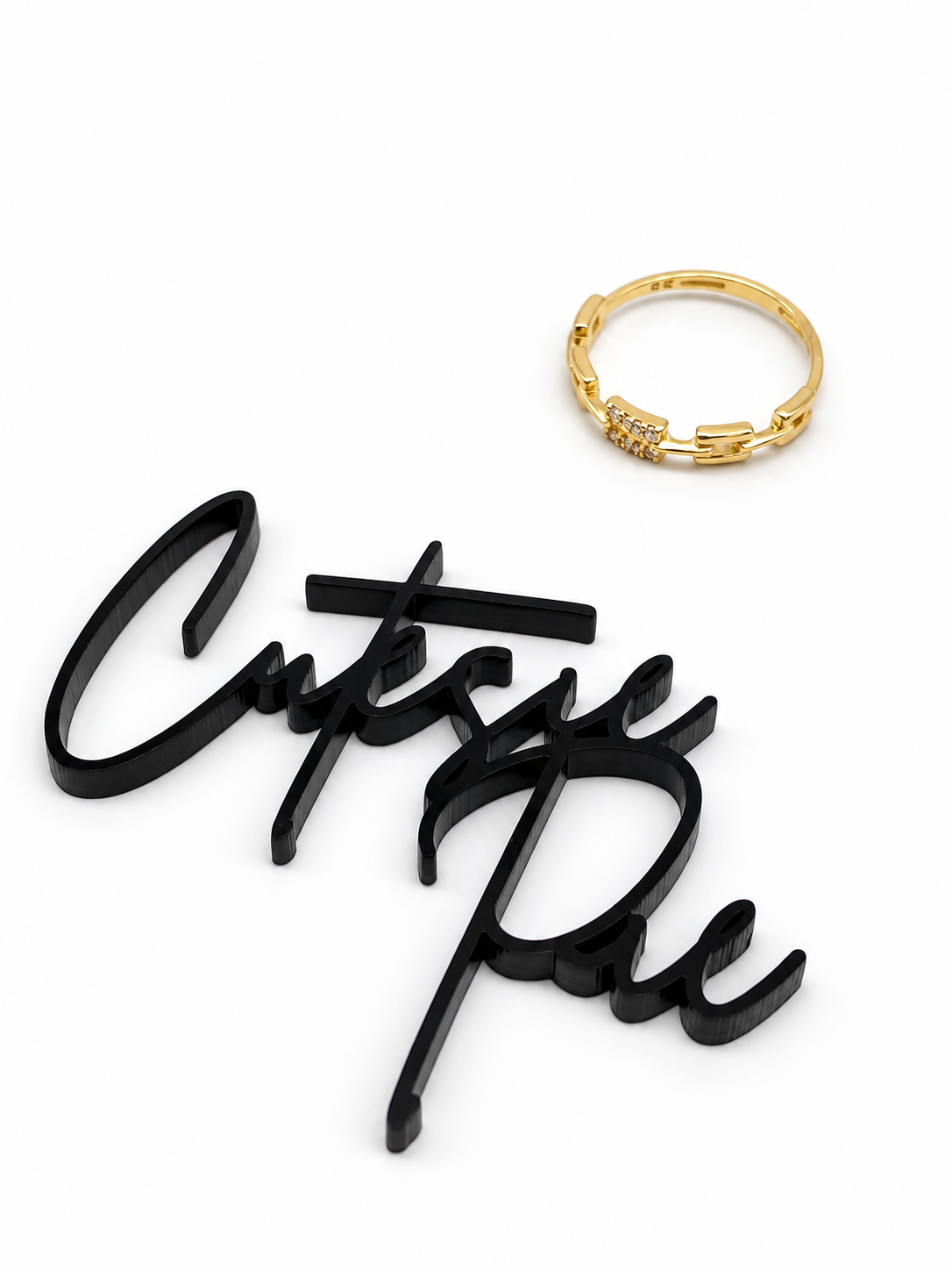 CZ Chain Link Ring | 18K Gold-Filled
