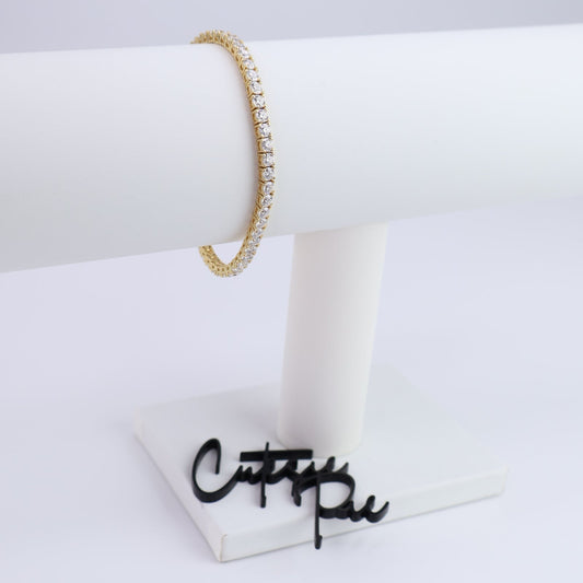 Moissanite Tennis Bracelet | 3.3MM | 18K Gold-Plated Sterling Silver | Certificate Included