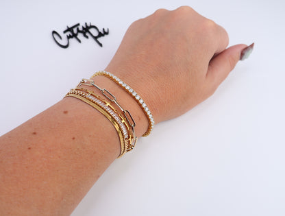 Moissanite Tennis Bracelet | 3.3MM | 18K Gold-Plated Sterling Silver | Certificate Included