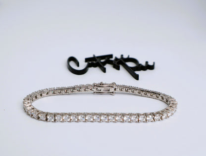 Moissanite Tennis Bracelet | 3MM | 950 Platinum-Plated Sterling Silver | Certificate Included