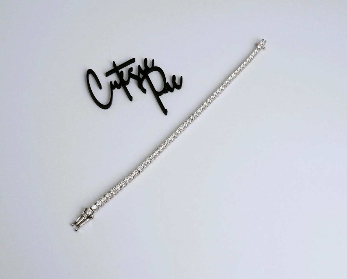 Moissanite Tennis Bracelet | 3MM | 950 Platinum-Plated Sterling Silver | Certificate Included