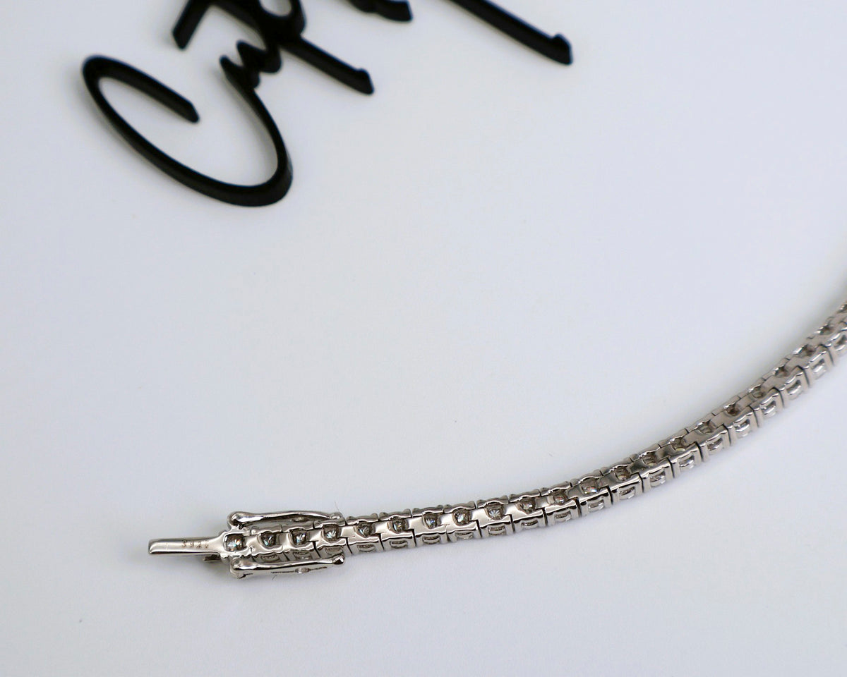 Moissanite Tennis Bracelet | 3MM | 950 Platinum-Plated Sterling Silver | Certificate Included