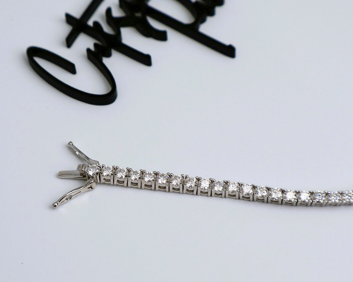 Moissanite Tennis Bracelet | 3MM | 950 Platinum-Plated Sterling Silver | Certificate Included
