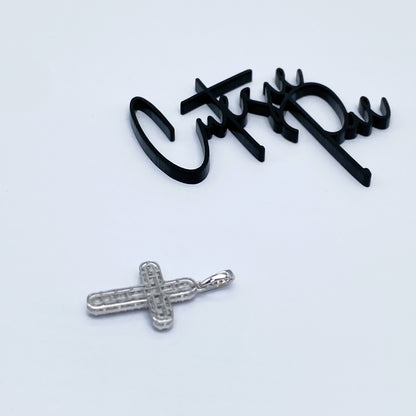 Moissanite Radiance Cross Pendant | Rhodium-Plated Sterling Silver | Certificate Included