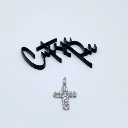 Moissanite Radiance Cross Pendant | Rhodium-Plated Sterling Silver | Certificate Included
