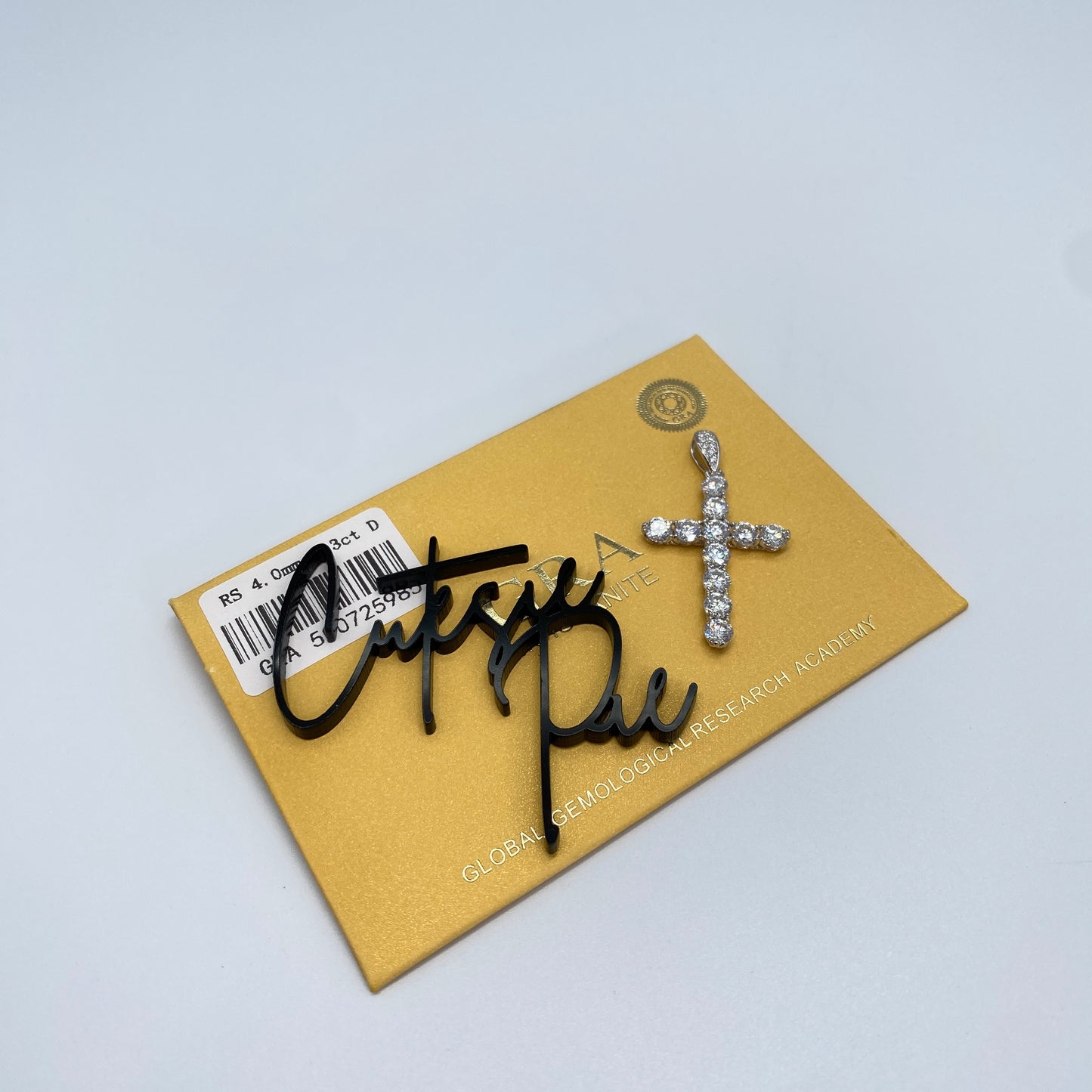 Moissanite Legacy Cross Pendant | Rhodium-Plated Sterling Silver | Certificate Included