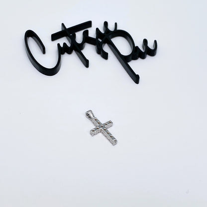 Moissanite Hope Cross Pendant | Rhodium-Plated Sterling Silver | Certificate Included