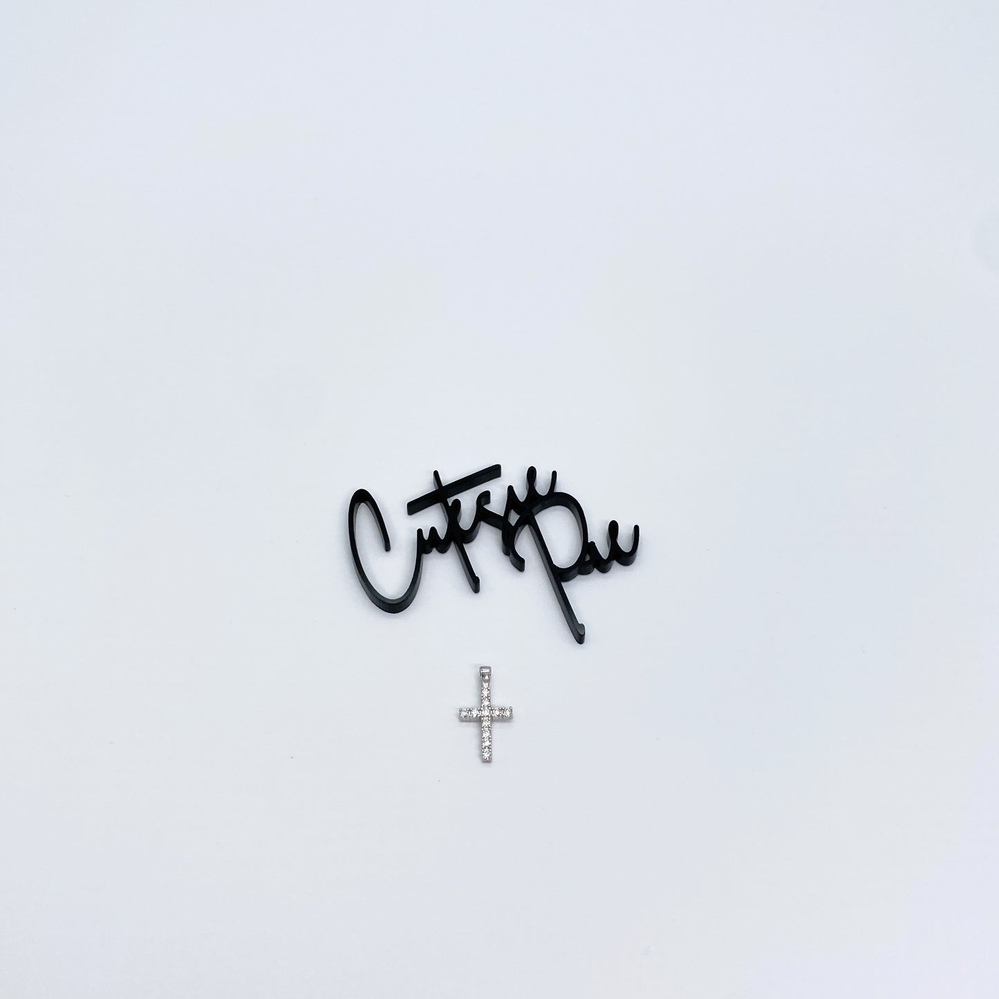 Moissanite Hope Cross Pendant | Rhodium-Plated Sterling Silver | Certificate Included
