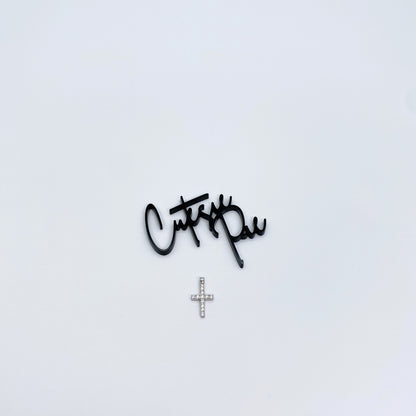 Moissanite Hope Cross Pendant | Rhodium-Plated Sterling Silver | Certificate Included