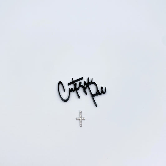 Moissanite Hope Cross Pendant | Rhodium-Plated Sterling Silver | Certificate Included