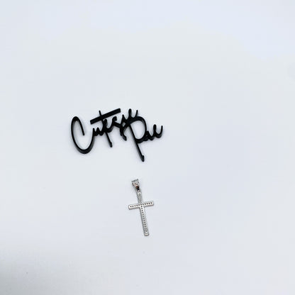 Moissanite Classic Cross Pendant | Rhodium-Plated Sterling Silver | Certificate Included