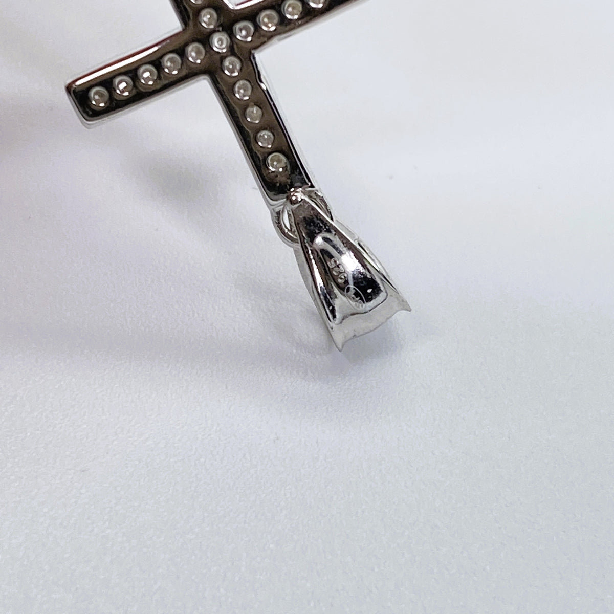Moissanite Classic Cross Pendant | Rhodium-Plated Sterling Silver | Certificate Included