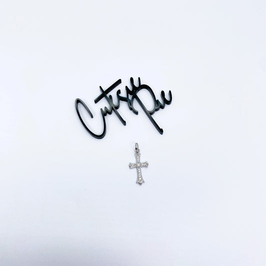 Moissanite Grace Cross Pendant | Rhodium-Plated Sterling Silver | Certificate Included