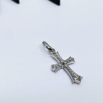 Moissanite Grace Cross Pendant | Rhodium-Plated Sterling Silver | Certificate Included
