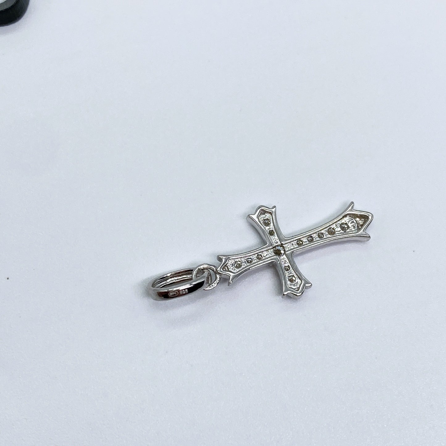 Moissanite Grace Cross Pendant | Rhodium-Plated Sterling Silver | Certificate Included